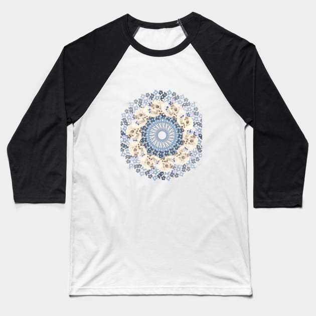 Skull Mandala 2 Baseball T-Shirt by RoxanneG